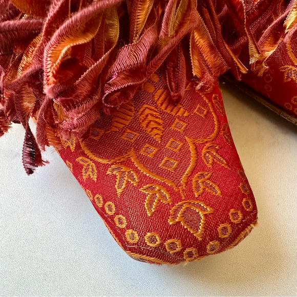 Olivia Rose Tal Silk Pom-Pom Mules Size 8 - Picture 10 of 12